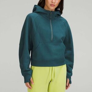 Lululemon Scuba Oversized Half-Zip Hoodie Green Jasper Size XS/S